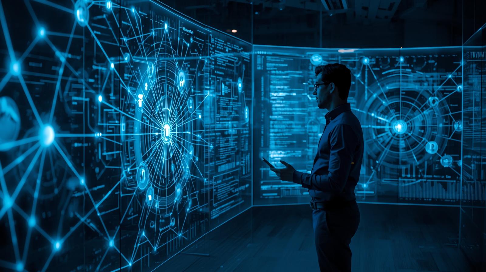 Datenvisualisierung von Talentnetzwerken und Skill-Clustern im modernen Recruiting.