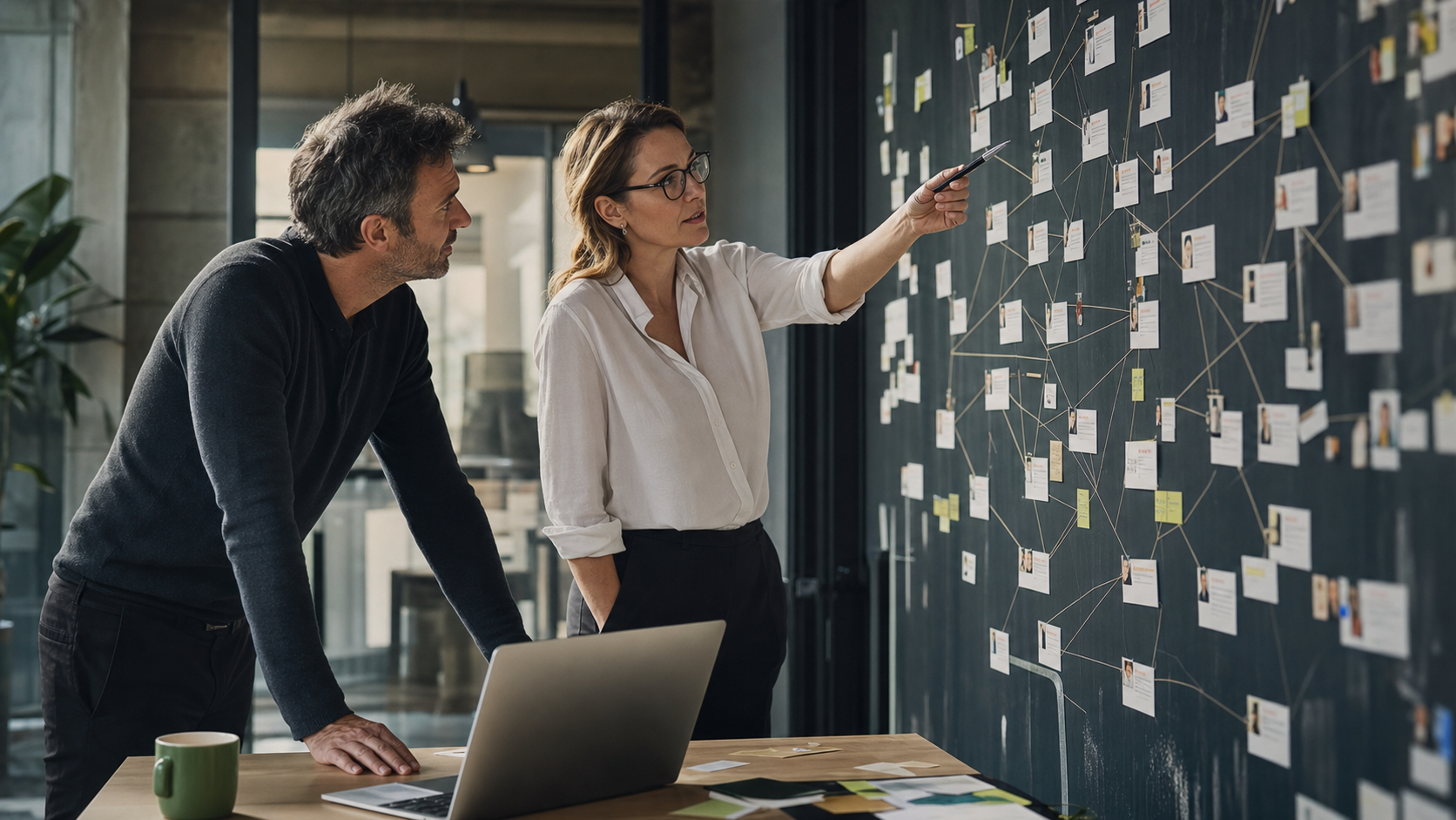 Recruiting-Spezialistin und Hiring Manager entwickeln gemeinsam eine Active-Sourcing-Suchstrategie